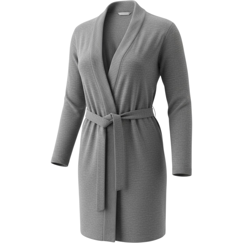 Barefoot Dreams CozyChic Ultra Lite Belted Robe Carbon Grey XL BDWCU20698